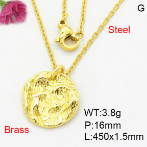 Fashion Brass Necklace  F3N200153aahm-G030