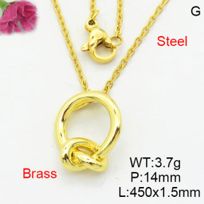 Fashion Brass Necklace  F3N200154aahm-G030