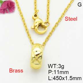 Fashion Brass Necklace  F3N200155aahm-G030