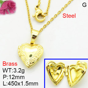 Fashion Brass Necklace  F3N200156vaia-G030