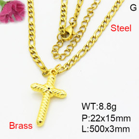 Fashion Brass Necklace  F3N200157aakm-G030