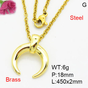 Fashion Brass Necklace  F3N200159aahm-G030