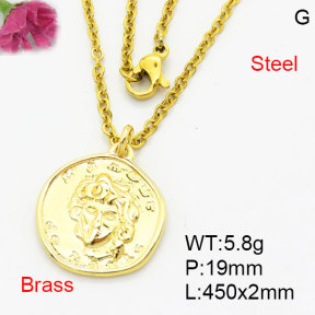 Fashion Brass Necklace  F3N200160aahm-G030