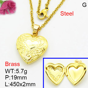 Fashion Brass Necklace  F3N200161vaia-G030