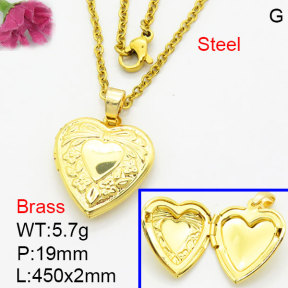 Fashion Brass Necklace  F3N200163vaia-G030