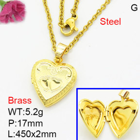 Fashion Brass Necklace  F3N200164vaia-G030