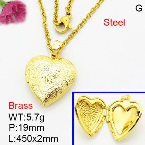 Fashion Brass Necklace  F3N200165vaia-G030