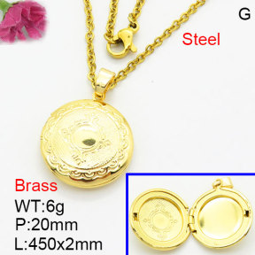 Fashion Brass Necklace  F3N200166vail-G030