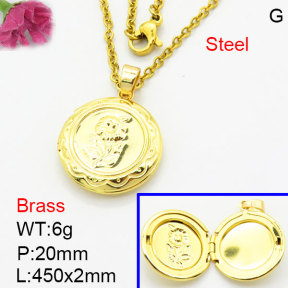 Fashion Brass Necklace  F3N200167vail-G030