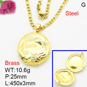 Fashion Brass Necklace  F3N200169avja-G030