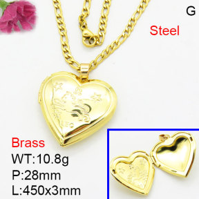 Fashion Brass Necklace  F3N200171avja-G030