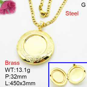 Fashion Brass Necklace  F3N200173aajl-G030