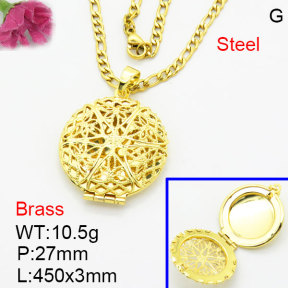 Fashion Brass Necklace  F3N200175aaio-G030
