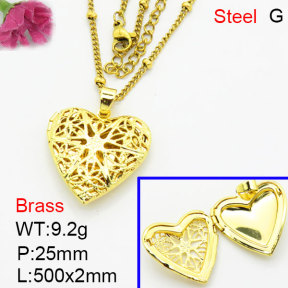 Fashion Brass Necklace  F3N200176aaio-G030