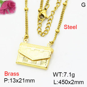 Fashion Brass Necklace  F3N200177aaih-G030