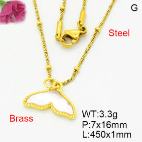 Fashion Brass Necklace  F3N300541bvlm-G030