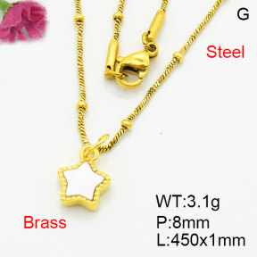 Fashion Brass Necklace  F3N300543bblo-G030