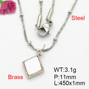 Fashion Brass Necklace  F3N300546bvlm-G030
