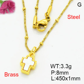 Fashion Brass Necklace  F3N300547bblo-G030
