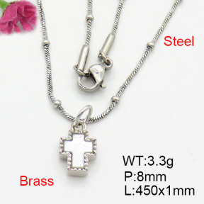 Fashion Brass Necklace  F3N300548bblo-G030
