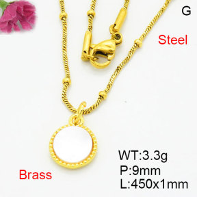 Fashion Brass Necklace  F3N300549abli-G030
