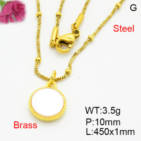 Fashion Brass Necklace  F3N300551abli-G030
