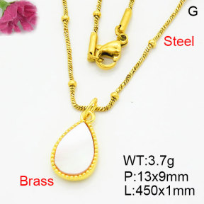 Fashion Brass Necklace  F3N300555bbmi-G030