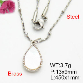 Fashion Brass Necklace  F3N300556bbmi-G030