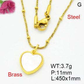 Fashion Brass Necklace  F3N300557bbmi-G030