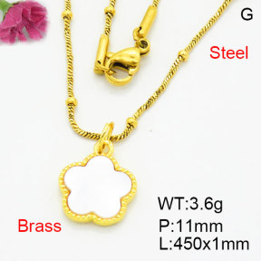 Fashion Brass Necklace  F3N300559abmm-G030