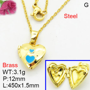 Fashion Brass Necklace  F3N300563vaia-G030
