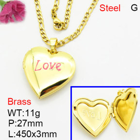 Fashion Brass Necklace  F3N300567aaji-G030