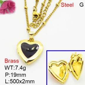 Fashion Brass Necklace  F3N300571avja-G030