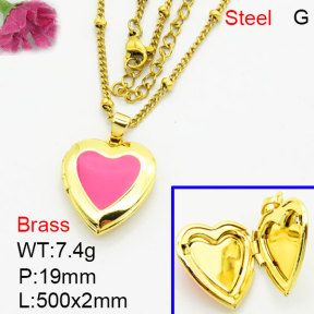 Fashion Brass Necklace  F3N300572avja-G030