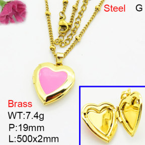 Fashion Brass Necklace  F3N300573avja-G030