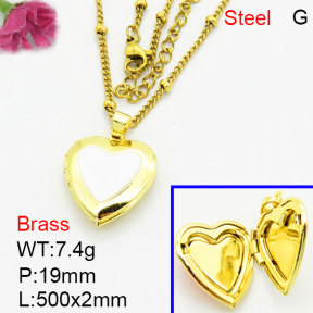 Fashion Brass Necklace  F3N300574avja-G030