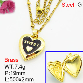 Fashion Brass Necklace  F3N300575avja-G030