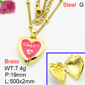 Fashion Brass Necklace  F3N300576avja-G030