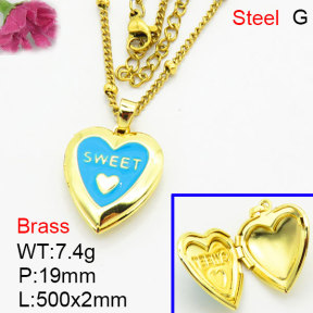 Fashion Brass Necklace  F3N300577avja-G030