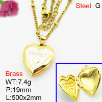 Fashion Brass Necklace  F3N300579avja-G030