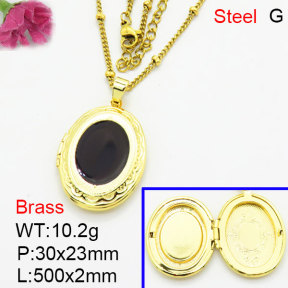 Fashion Brass Necklace  F3N300580aaji-G030