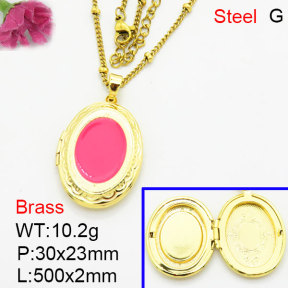 Fashion Brass Necklace  F3N300581aaji-G030