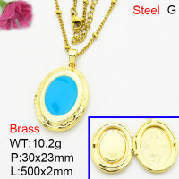 Fashion Brass Necklace  F3N300582aaji-G030