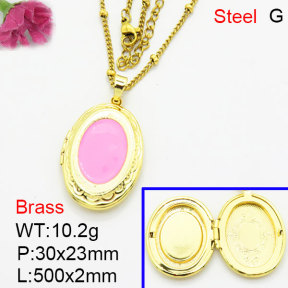 Fashion Brass Necklace  F3N300583aaji-G030