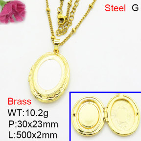 Fashion Brass Necklace  F3N300584aaji-G030