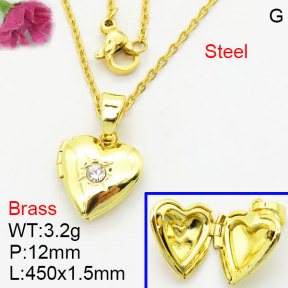 Fashion Brass Necklace  F3N404211aahl-G030