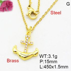 Fashion Brass Necklace  F3N404212aakm-G030