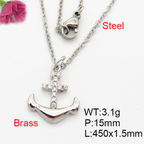 Fashion Brass Necklace  F3N404213aakm-G030