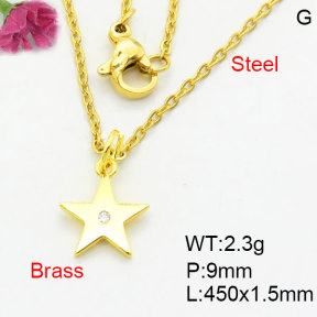 Fashion Brass Necklace  F3N404214aajm-G030
