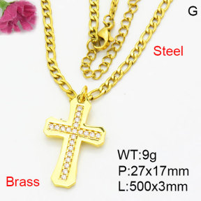 Fashion Brass Necklace  F3N404218vbll-G030